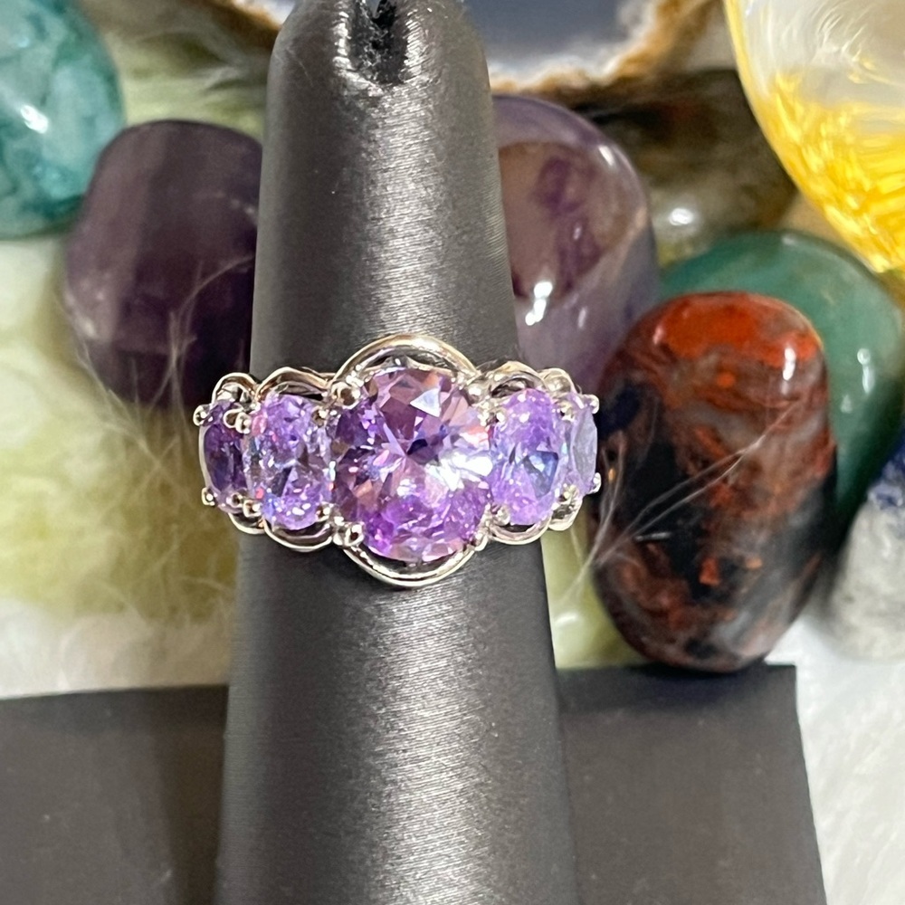 Sterling UNCAS Amethyst Ring